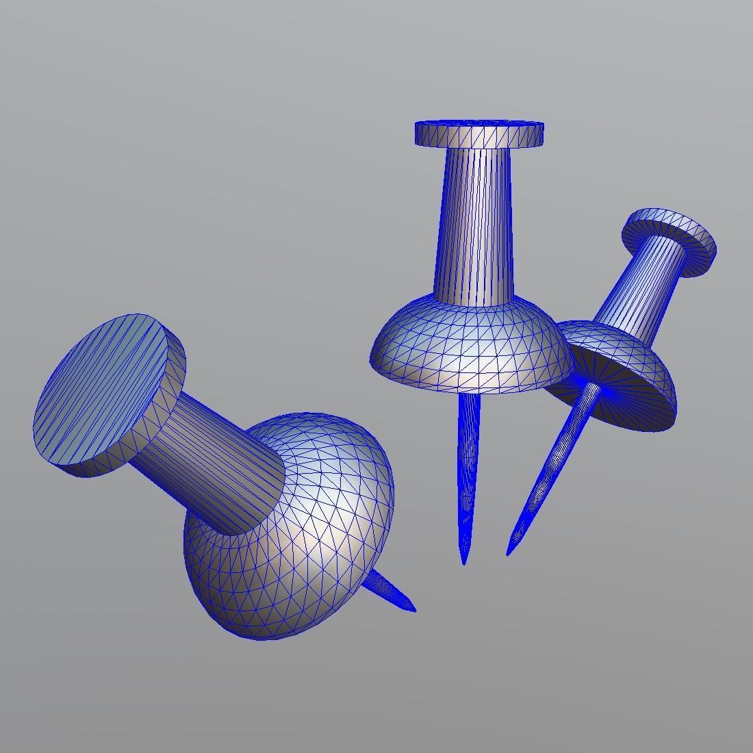 Thumb Tack Low-poly 3D model_11