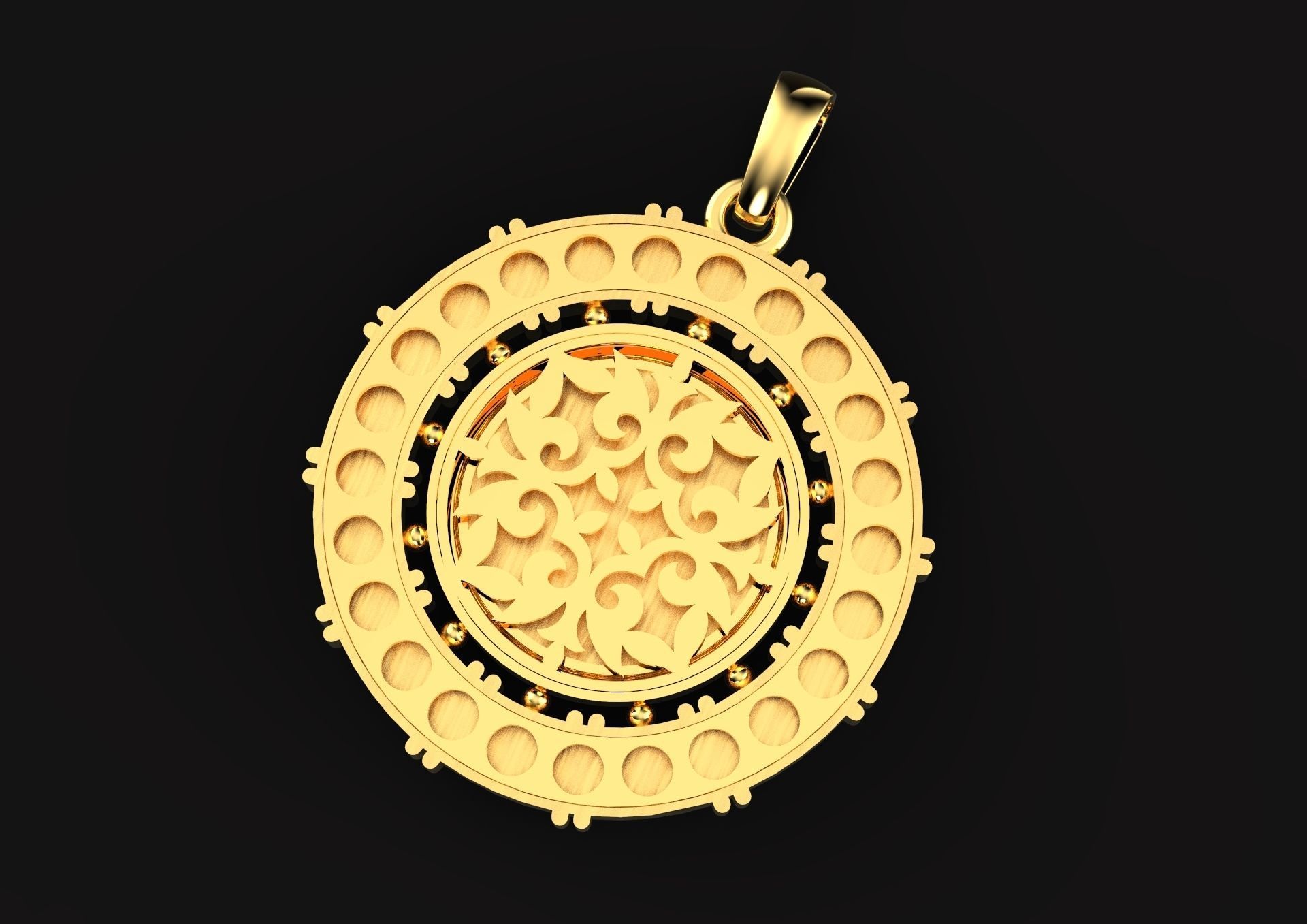 Pendant with the zodiacs 3D print model_2