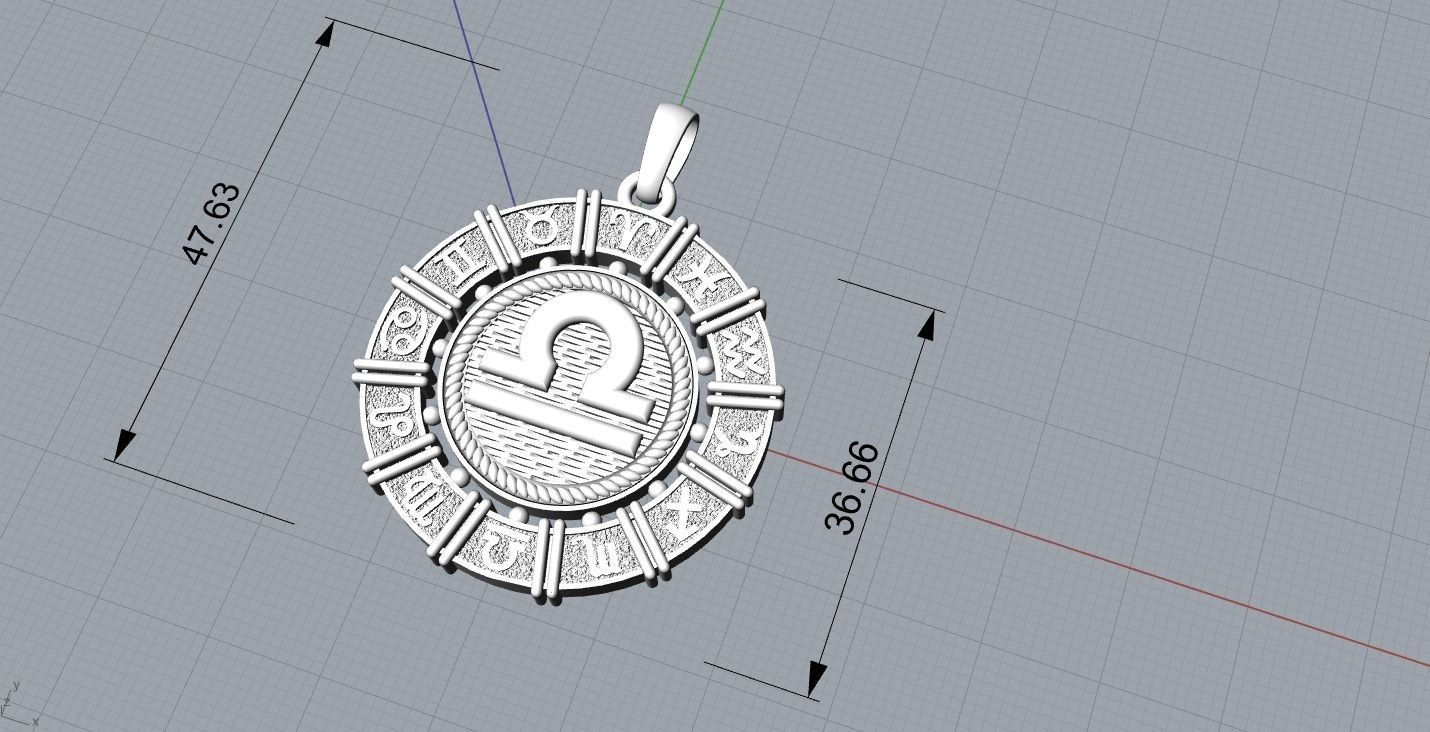 Pendant with the zodiacs 3D print model_7