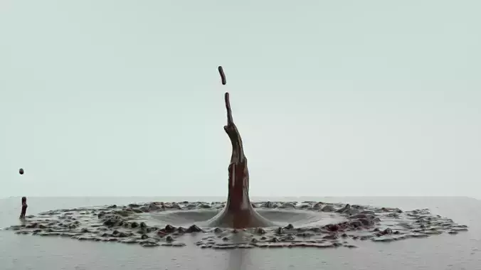 Chocolate splash and Water splash Animated 3D model