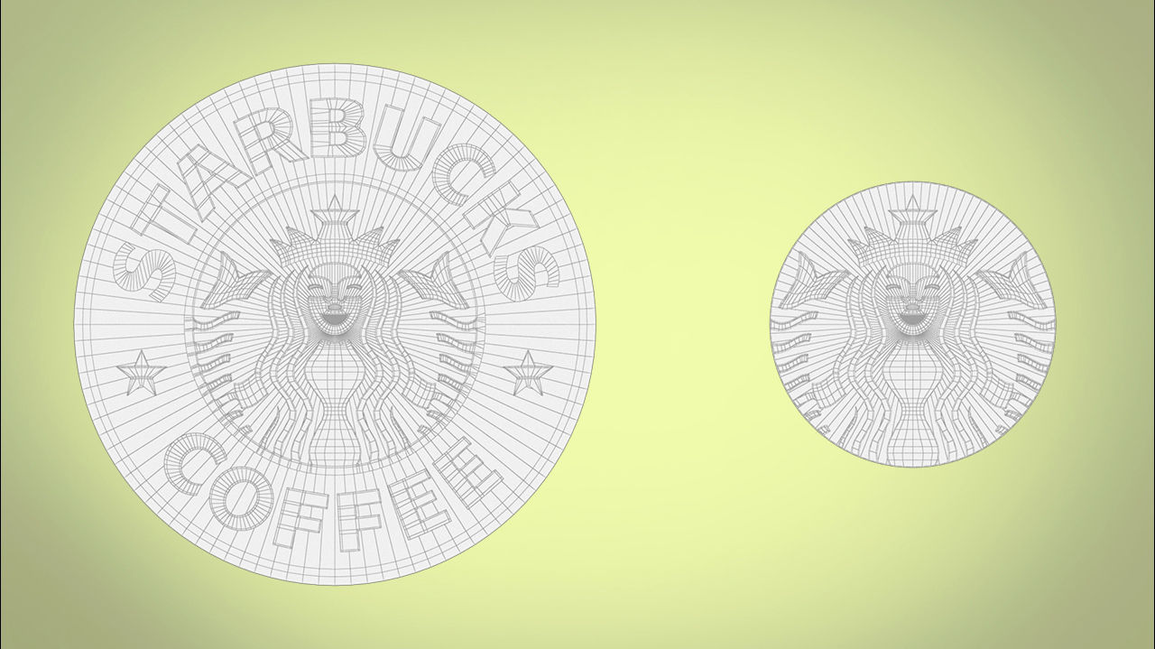 Starbucks logo 3D print Low-poly 3D model_1