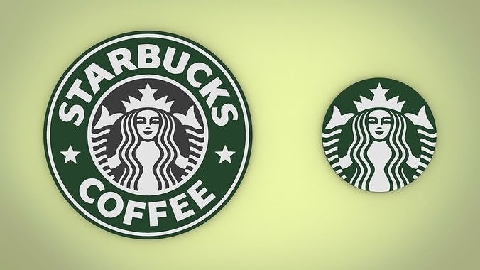 Starbucks logo 3D print Low-poly 3D model