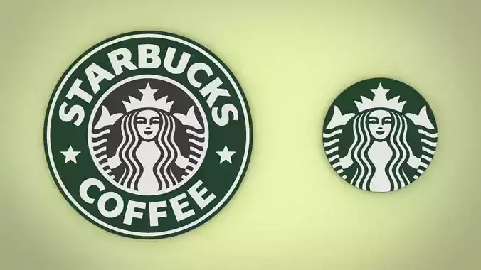 Starbucks logo 3D print Low-poly 3D model
