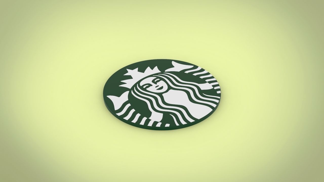 Starbucks logo 3D print Low-poly 3D model_6