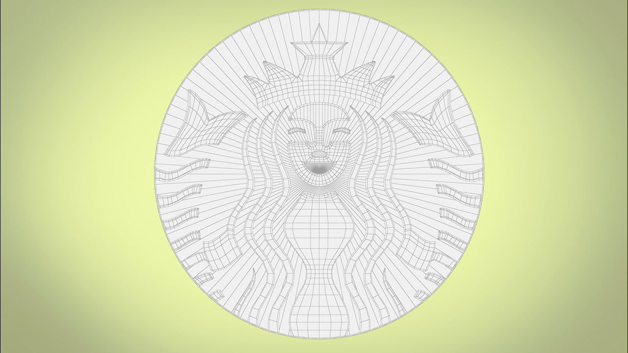 Starbucks logo 3D print Low-poly 3D model_7