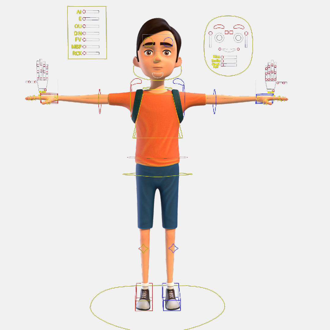 Cartoon Boy Low-poly 3D model_6