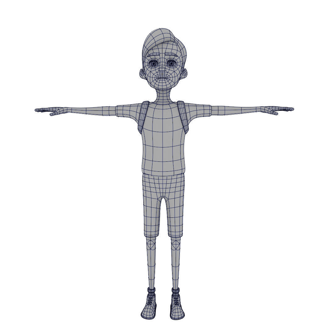 Cartoon Boy Low-poly 3D model_13