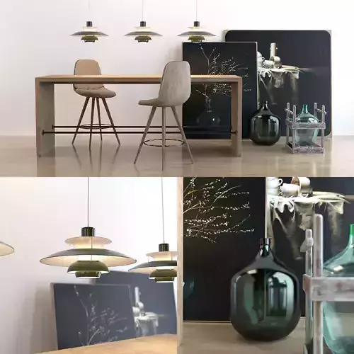 A set of furniture for the interior of the kitchen