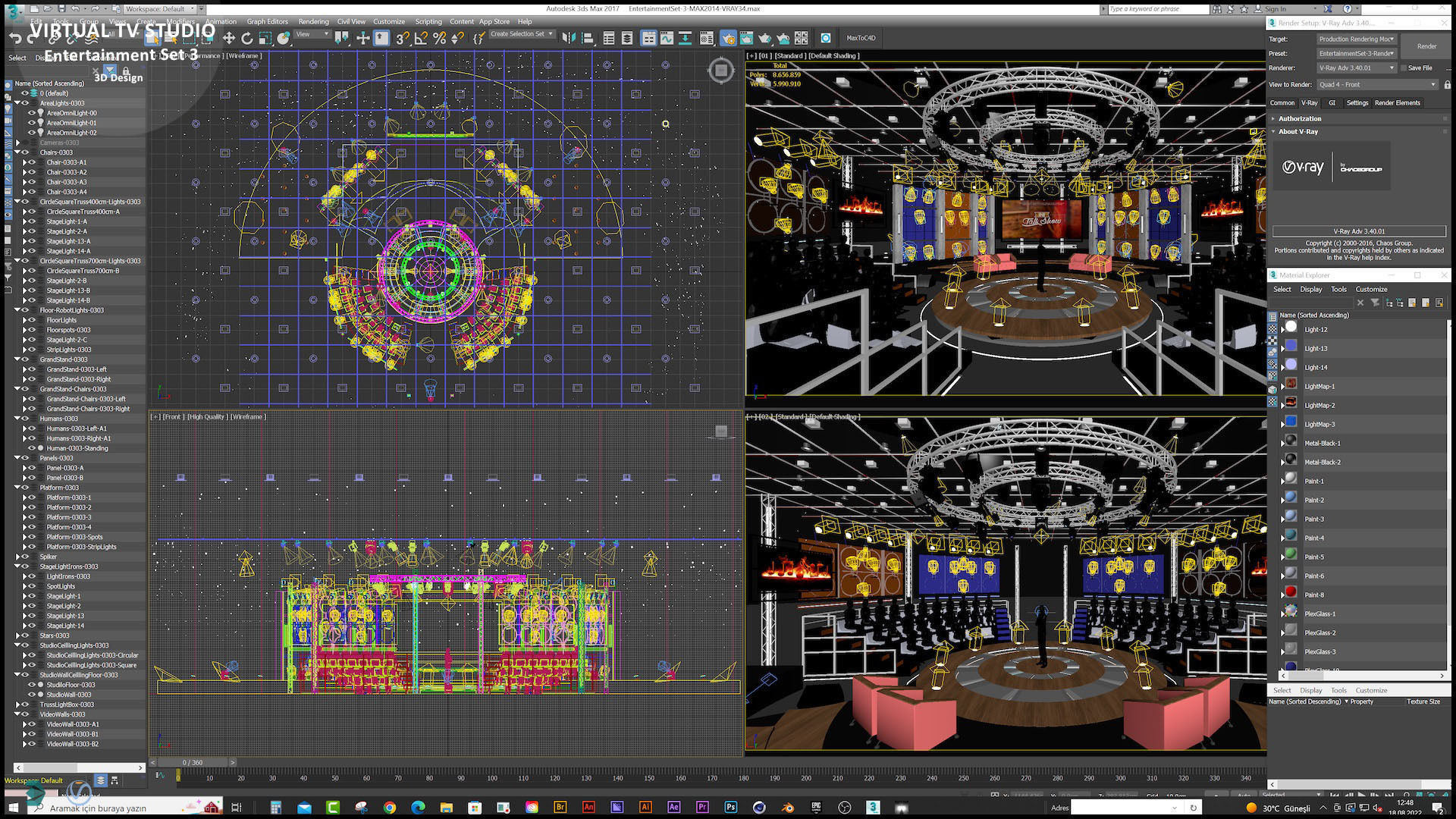 Virtual TV Studio Entertainment Set 3 3D model_26