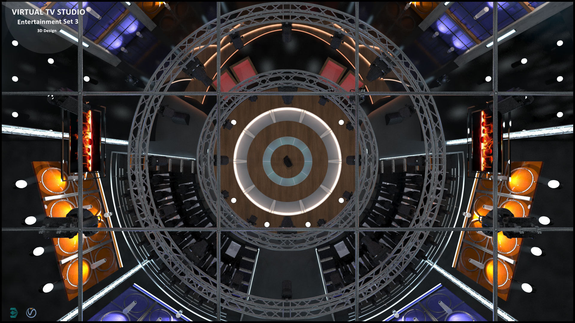 Virtual TV Studio Entertainment Set 3 3D model_19