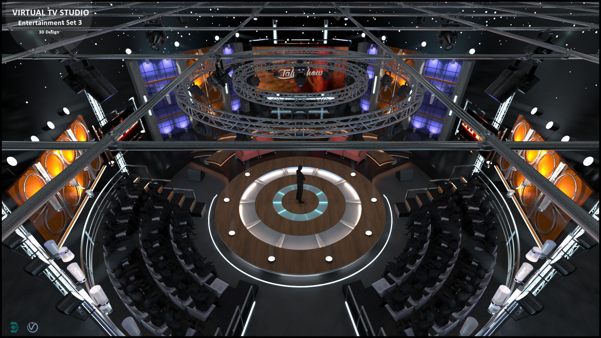Virtual TV Studio Entertainment Set 3 3D model_17