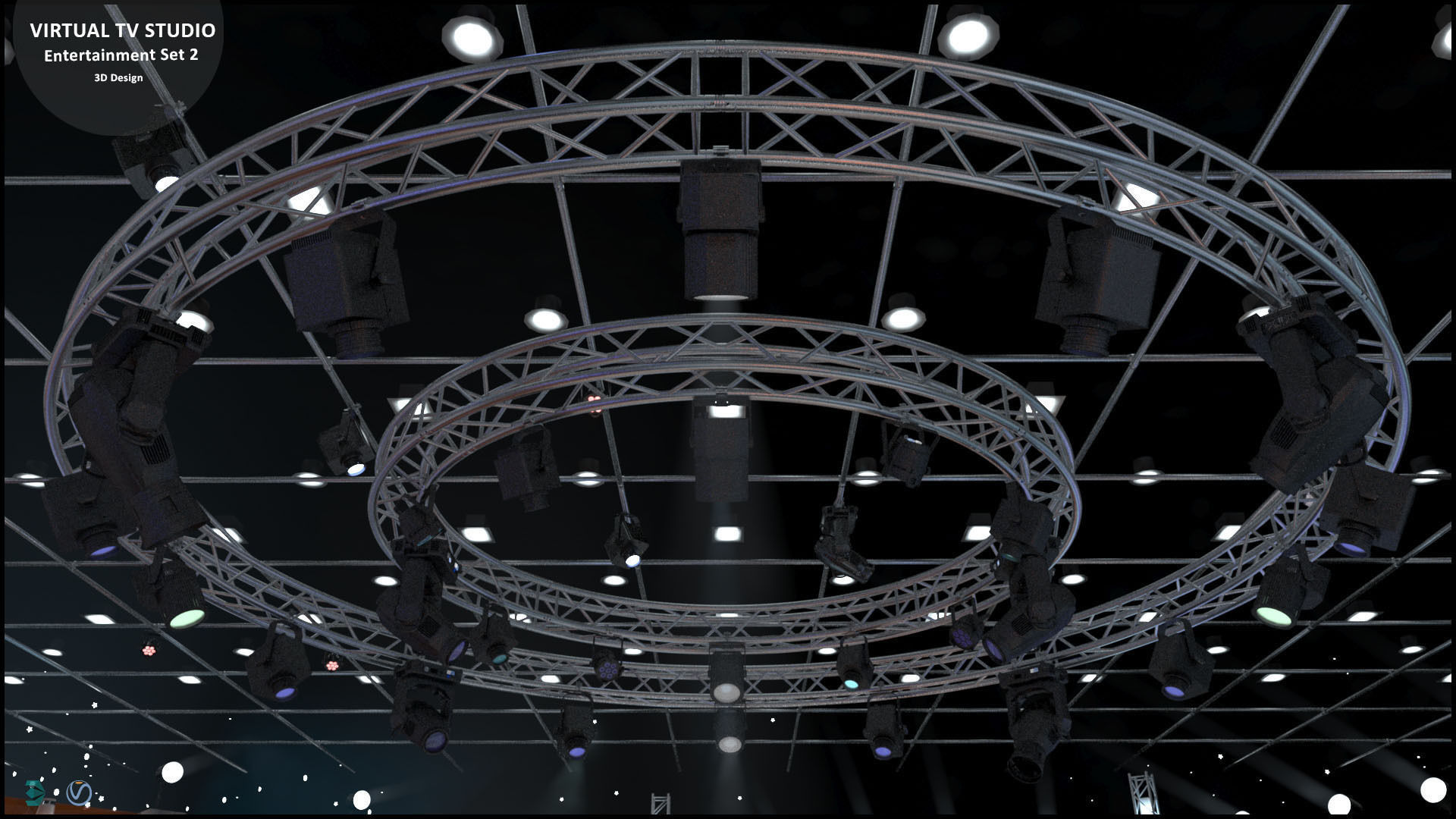Virtual TV Studio Entertainment Set 3 3D model_21