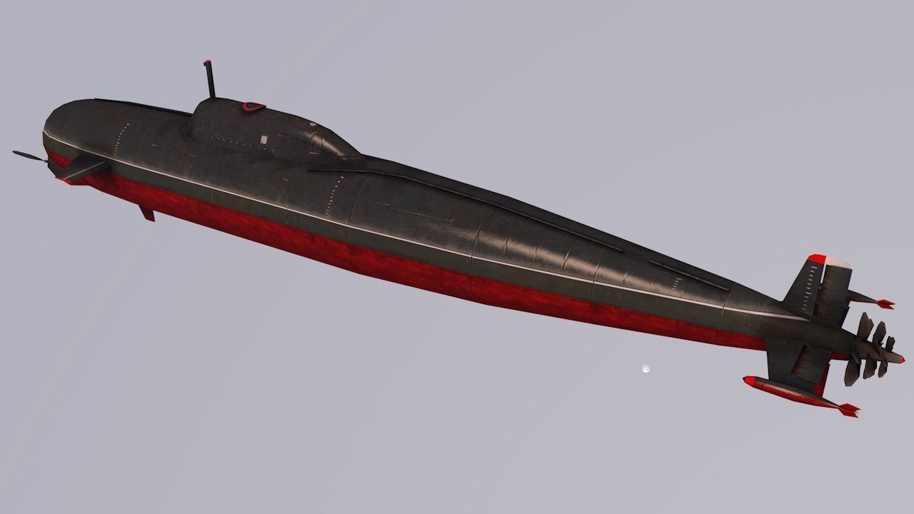 Pack Of 6 low poly game ready nuclear battle submarines  Low-poly 3D model_9