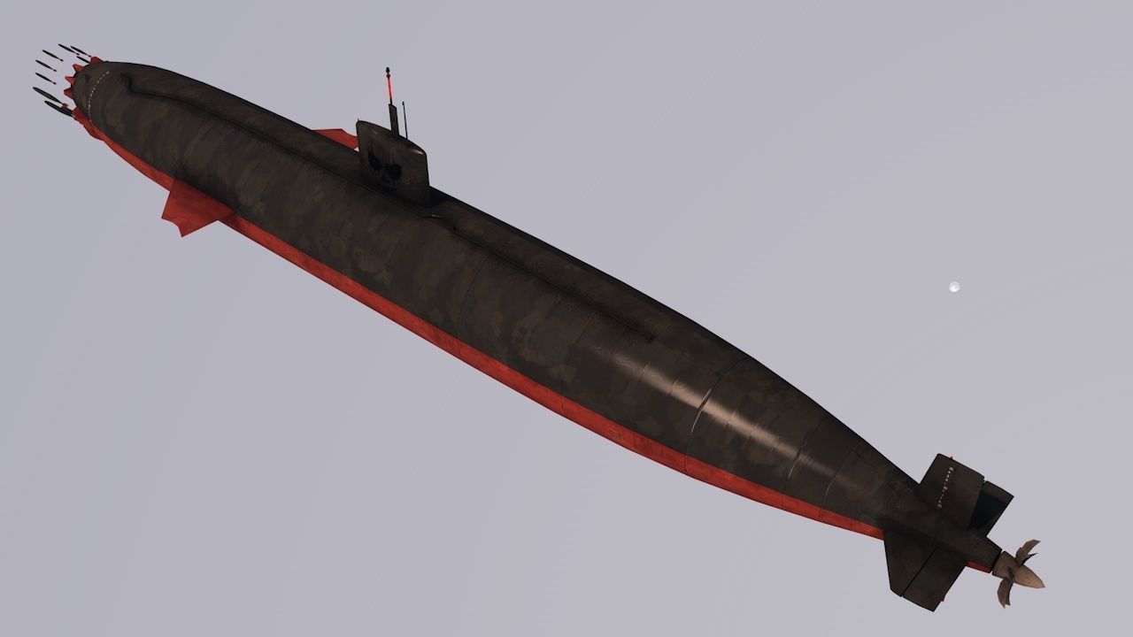 Pack Of 6 low poly game ready nuclear battle submarines  Low-poly 3D model_21