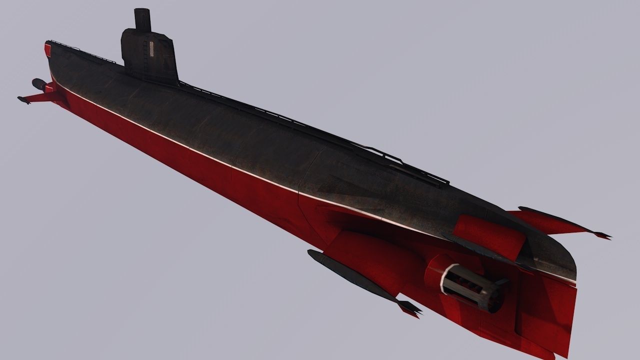 Pack Of 6 low poly game ready nuclear battle submarines  Low-poly 3D model_22