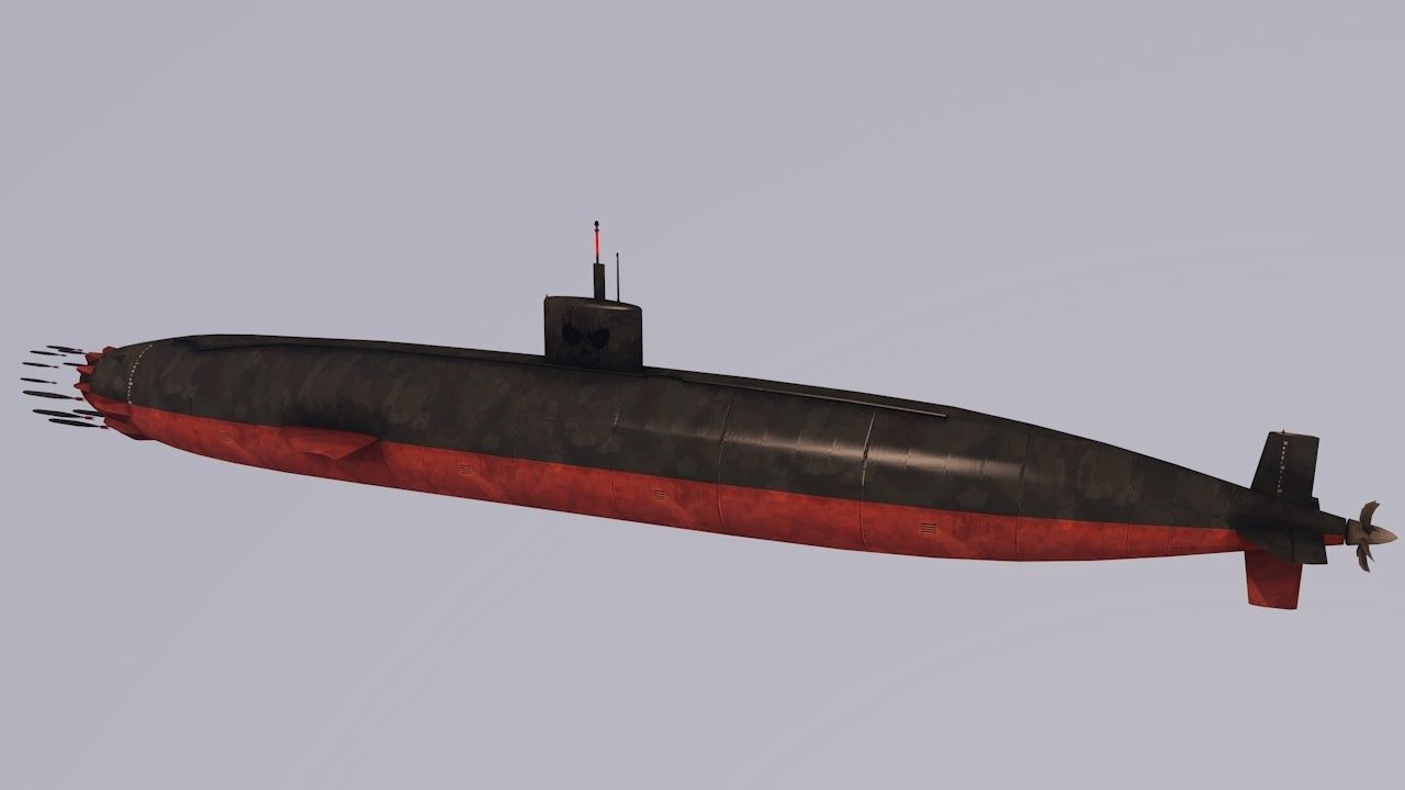 Pack Of 6 low poly game ready nuclear battle submarines  Low-poly 3D model_18