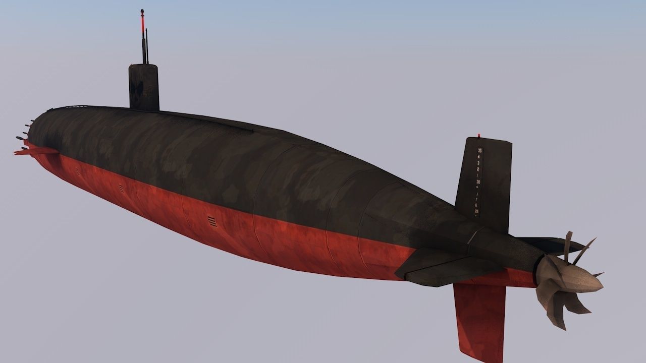 Pack Of 6 low poly game ready nuclear battle submarines  Low-poly 3D model_20