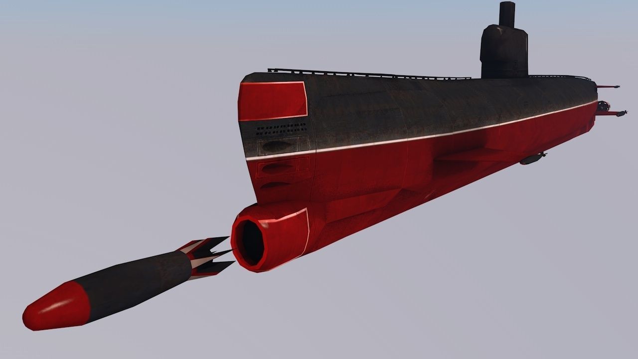 Pack Of 6 low poly game ready nuclear battle submarines  Low-poly 3D model_24