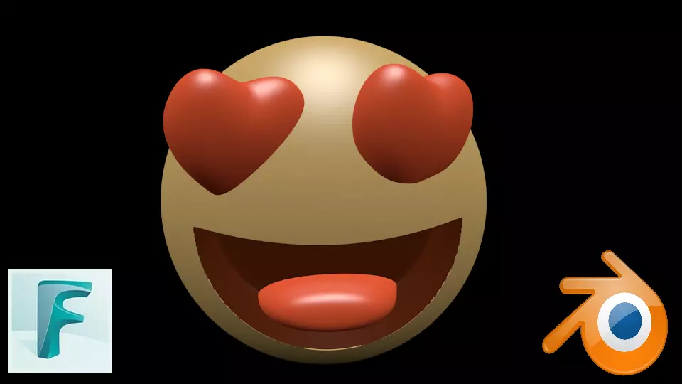 Rigged Heart Eye Emoji Free 3D model