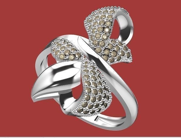 3d ring silver with diamonds 3D print model
