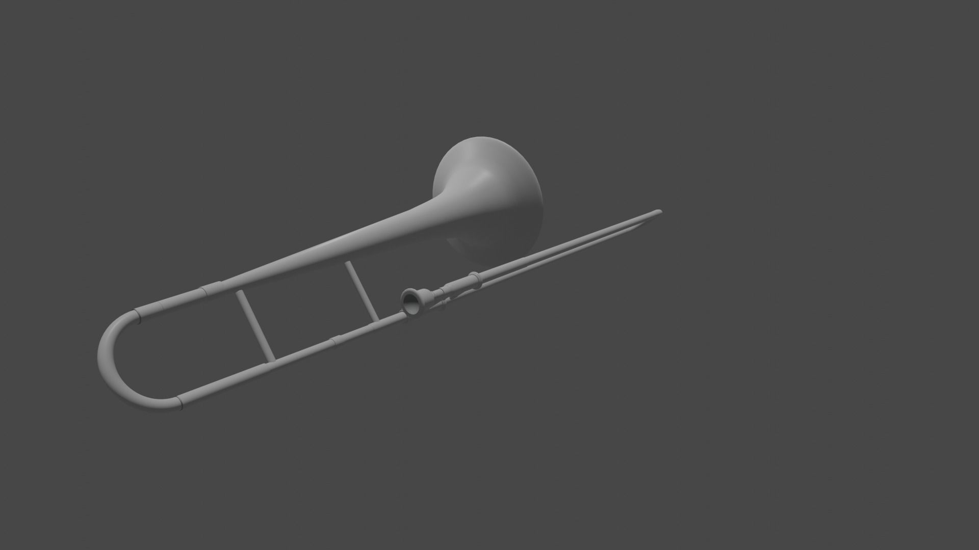 Trombone on water Low-poly 3D model_6
