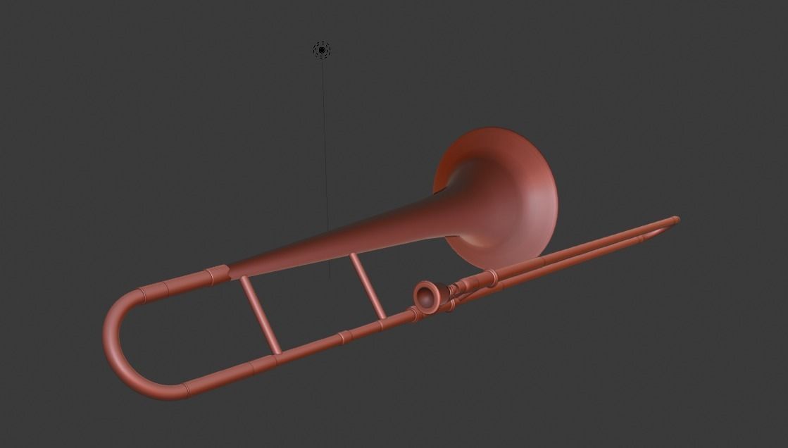 Trombone on water Low-poly 3D model_5