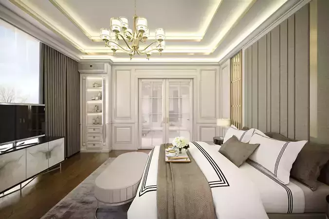 Contemporary Classic Bedroom  3D model