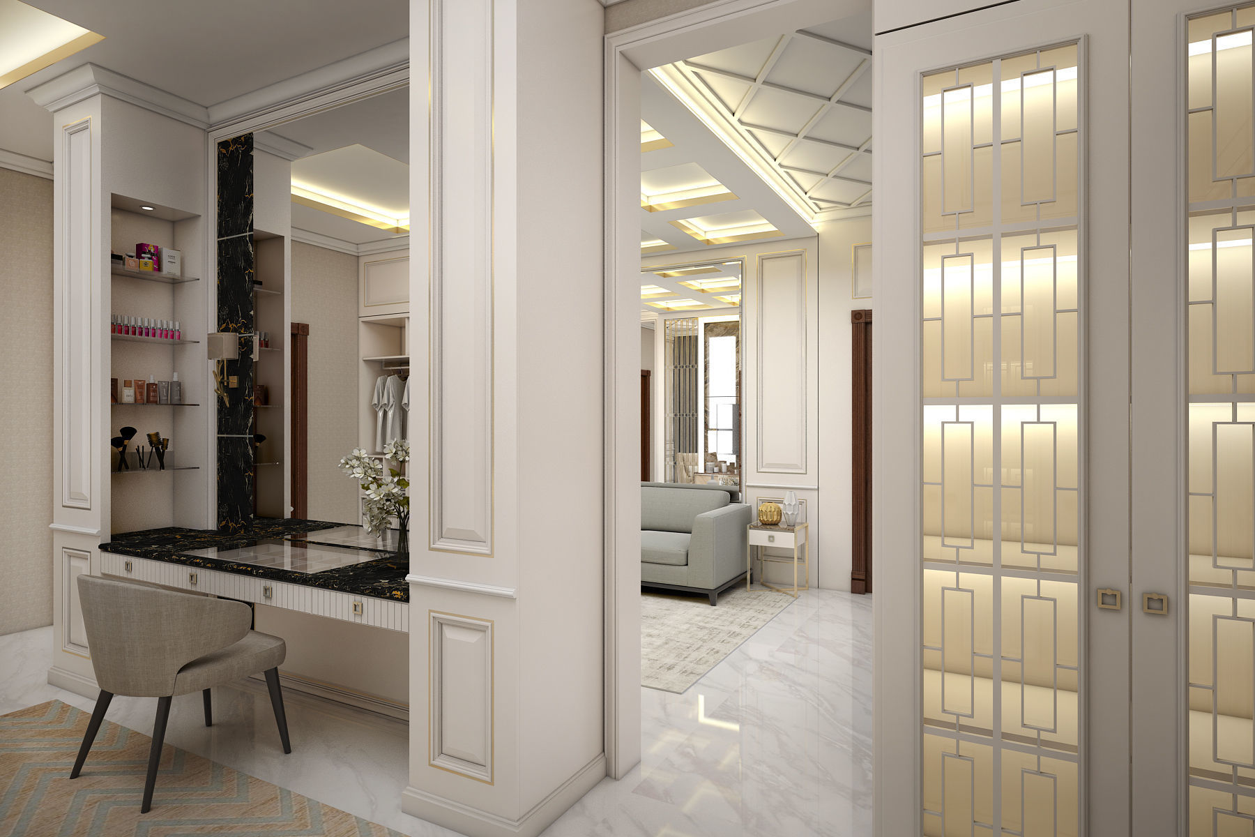 Contemporary Classic Bedroom  3D model_7