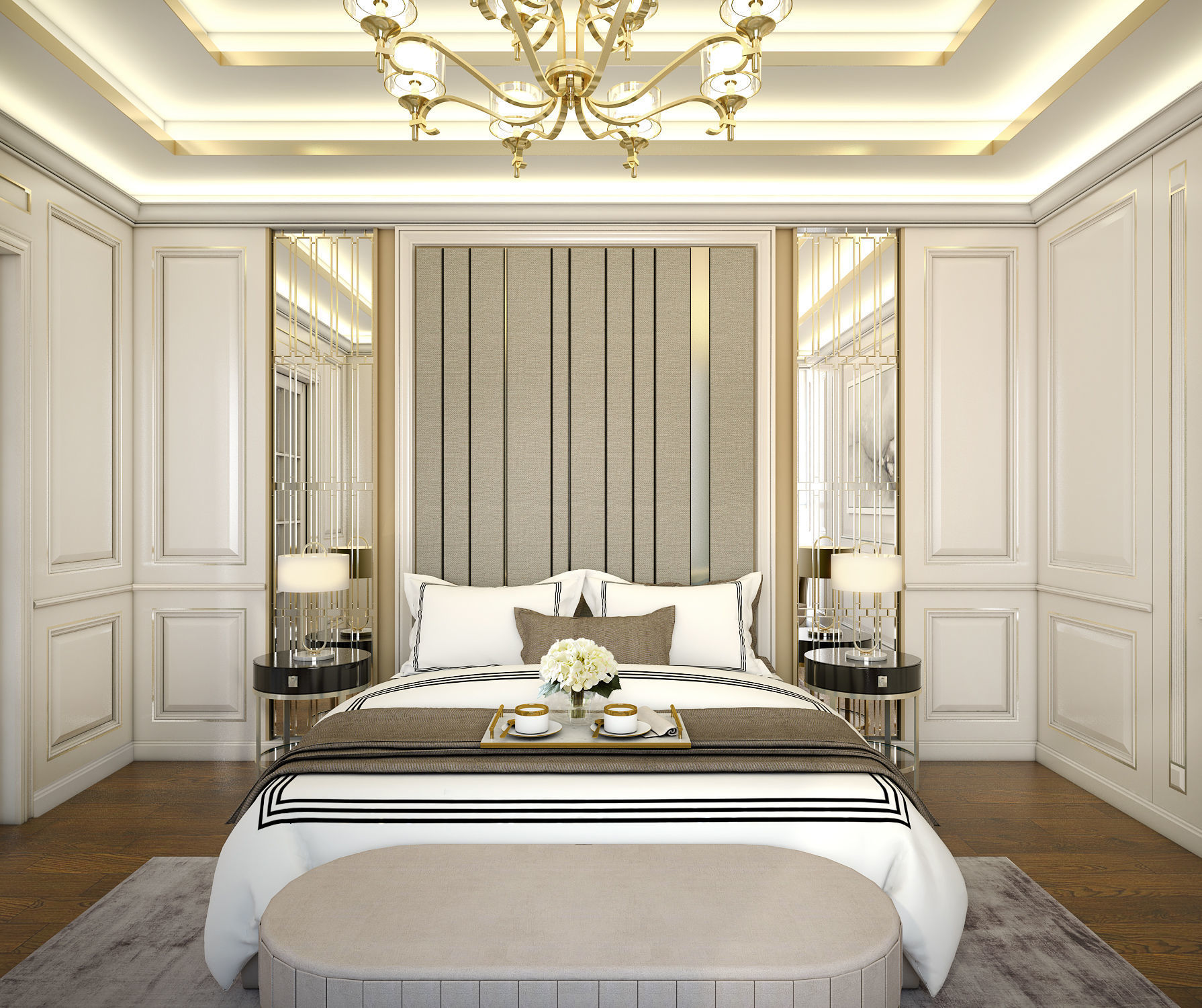 Contemporary Classic Bedroom  3D model_1