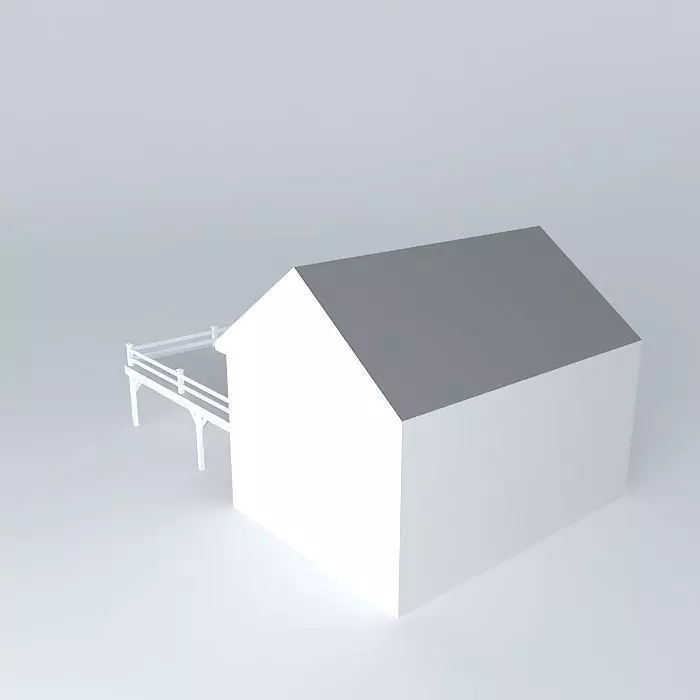 Carport house with deck Free 3D model_0