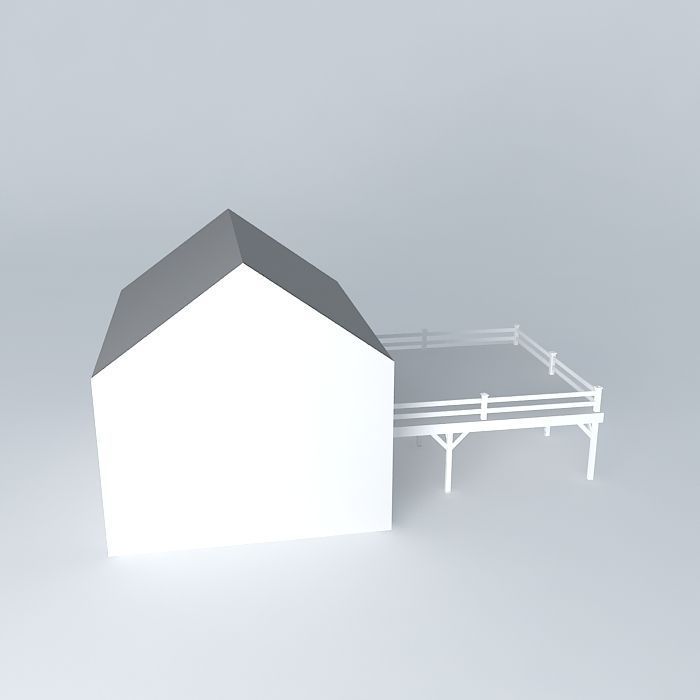 Carport house with deck Free 3D model_2