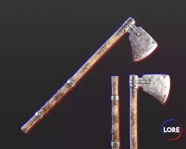 Medieval Crude Weapon Axe Low-poly 3D model