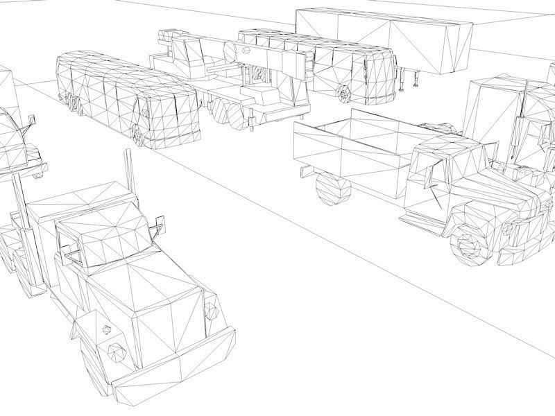 Mega Low poly game-ready Vehicle Pack  Low-poly 3D model_3