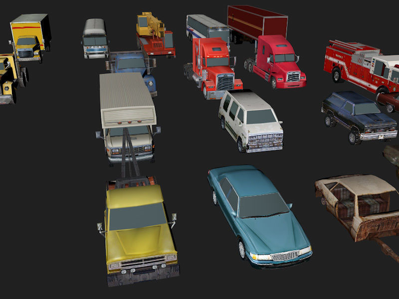 Mega Low poly game-ready Vehicle Pack  Low-poly 3D model_5