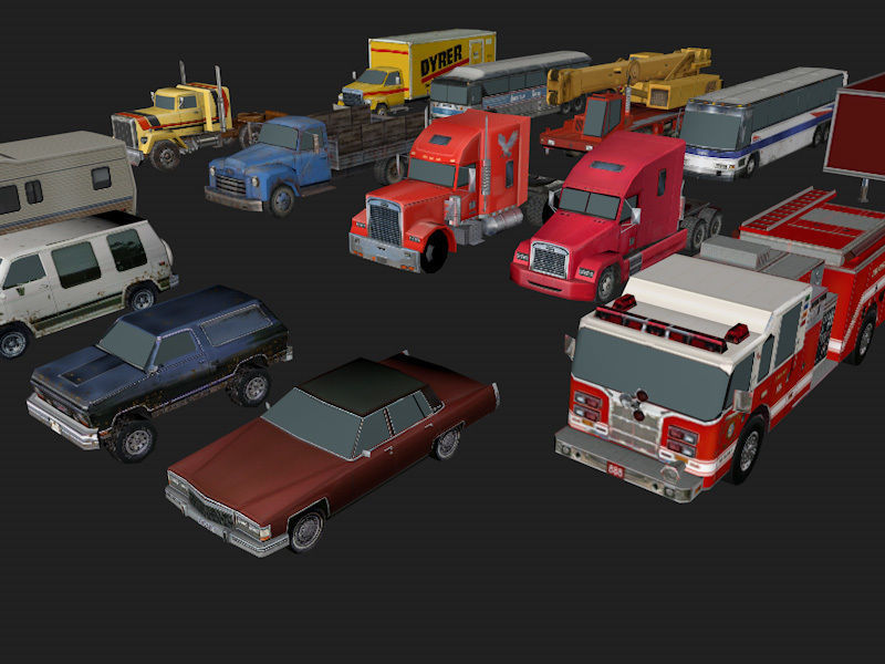 Mega Low poly game-ready Vehicle Pack  Low-poly 3D model_2
