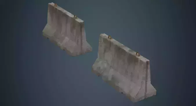 Concrete Barrier 1B Low-poly 3D model