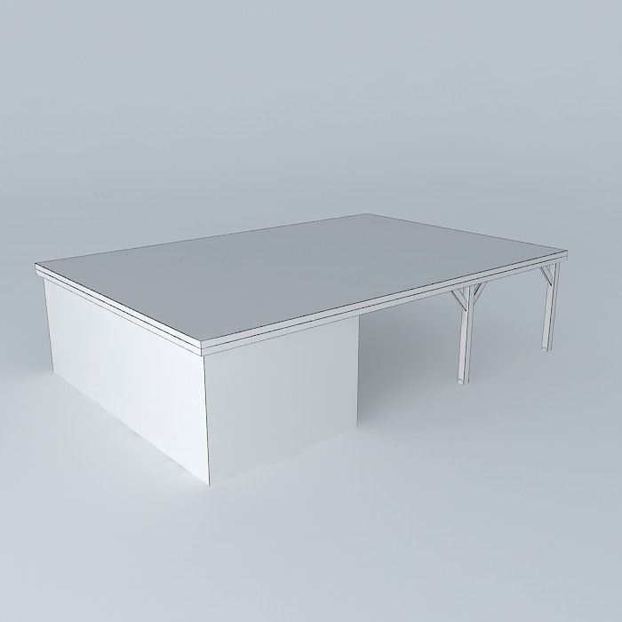 Garage and carport Free 3D model_4