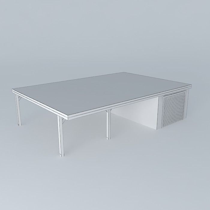 Garage and carport Free 3D model_3