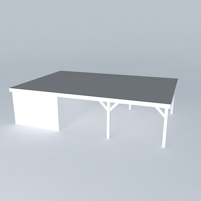 Garage and carport Free 3D model_1