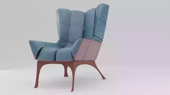 Modern Blue Chair Leather