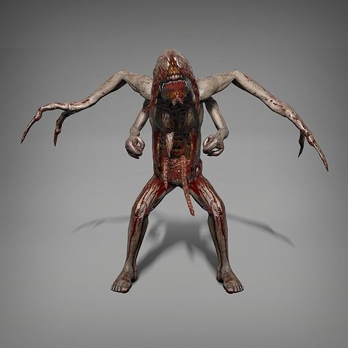 Skinny mutant Low-poly 3D model