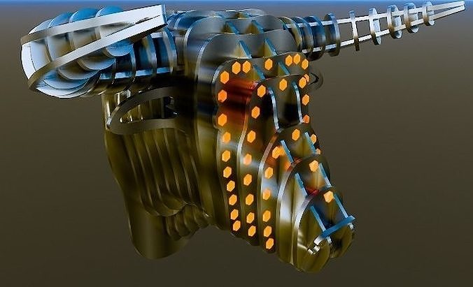 Metalic bull head 3D model