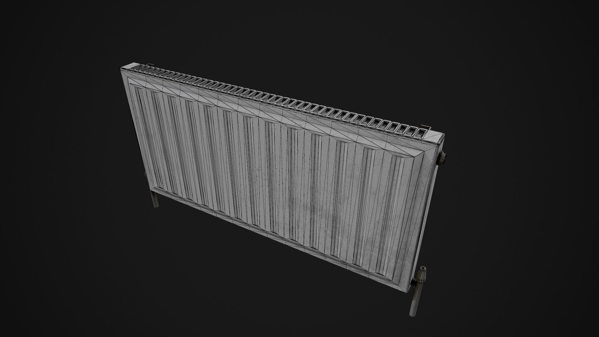 Low Poly Radiator metal plate Low-poly 3D model_4