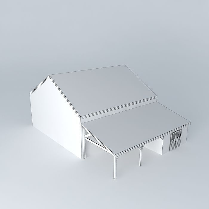 Carport barn Free 3D model_3