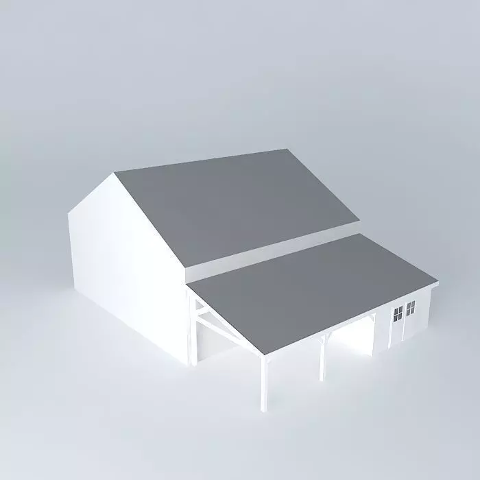 Carport barn Free 3D model_0
