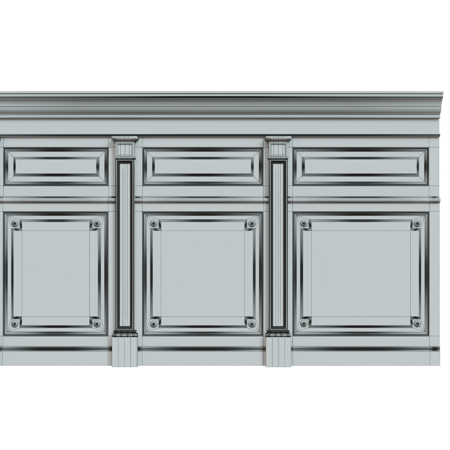 Threaded wood panels 013 Low-poly 3D model_7