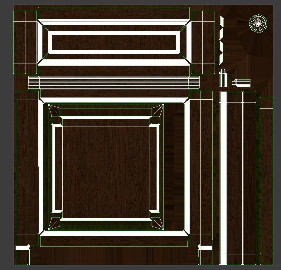 Threaded wood panels 013 Low-poly 3D model_12