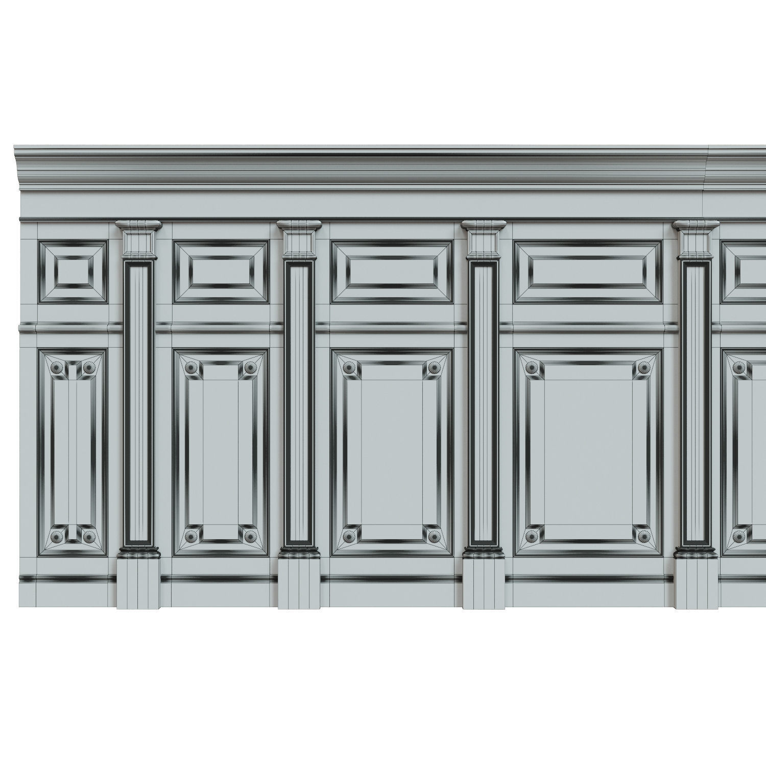 Threaded wood panels 013 Low-poly 3D model_10