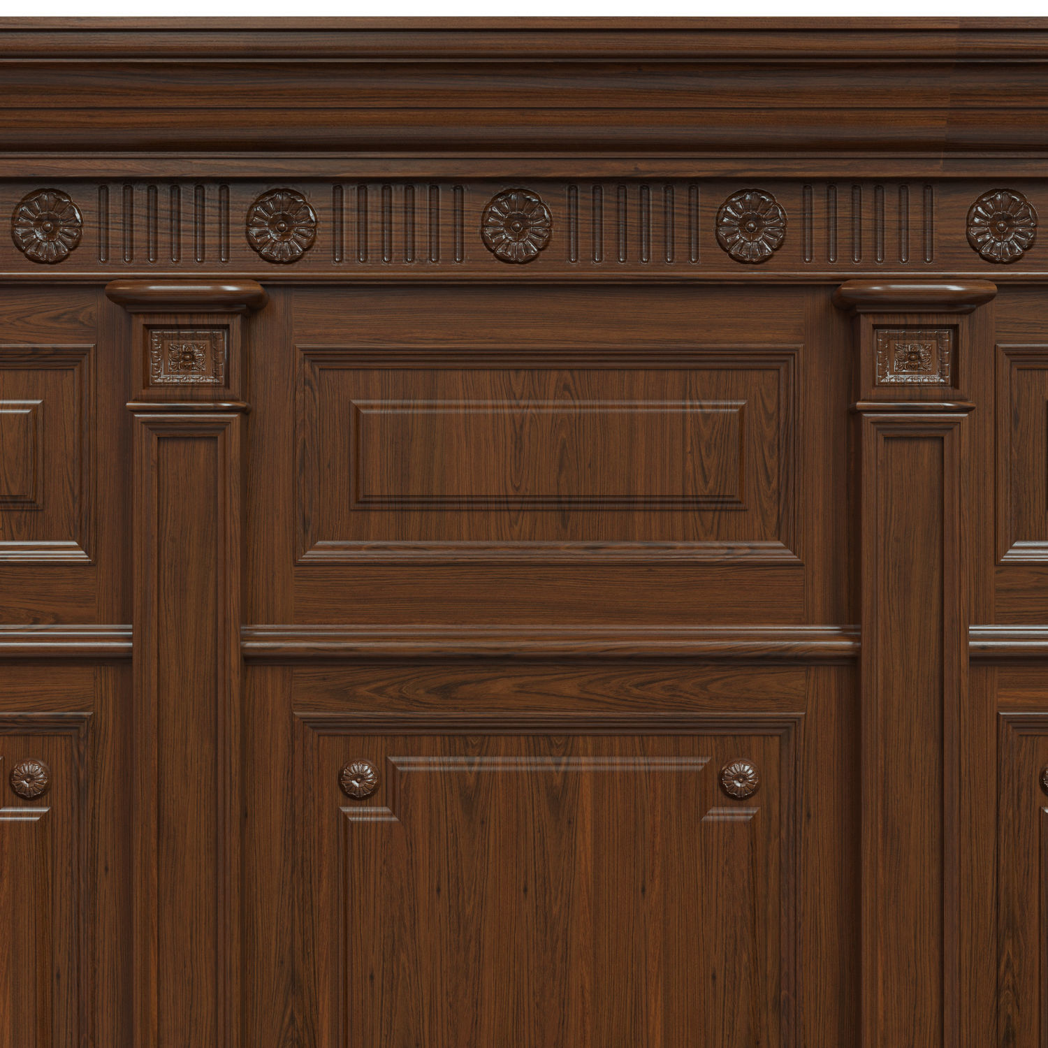 Threaded wood panels 013 Low-poly 3D model_1
