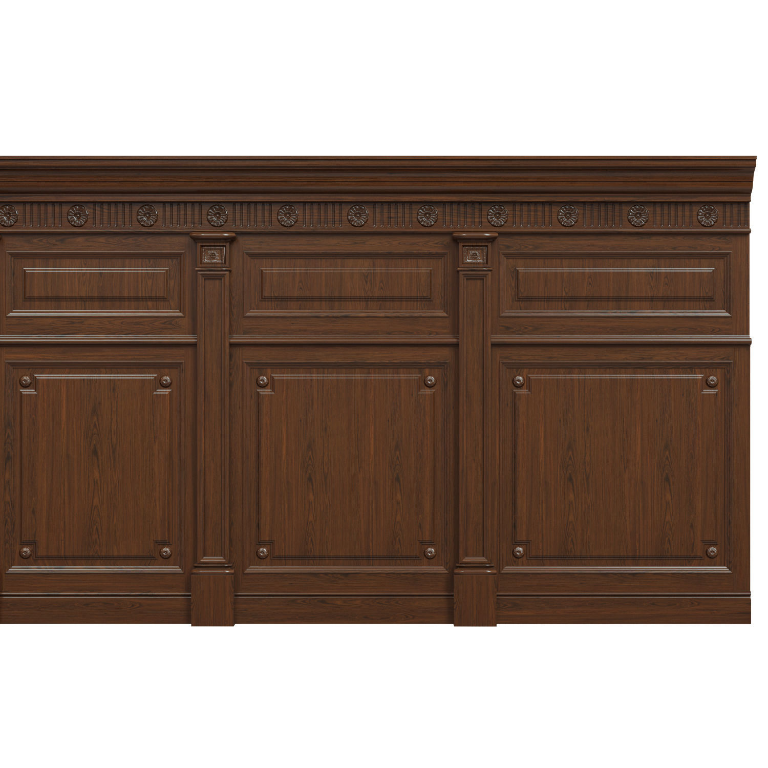 Threaded wood panels 013 Low-poly 3D model_2